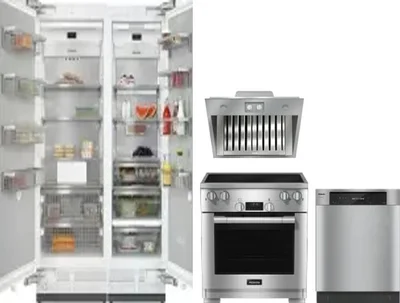5 Piece Package Includes Refrigerator, Freezer, Range, Hood And Dishwasher