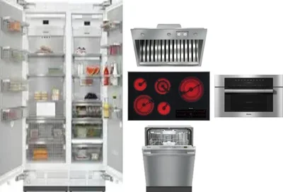 6 Piece Package Includes Refrigerator, Freezer, Cooktop, Wall Oven, Hood And Dishwasher