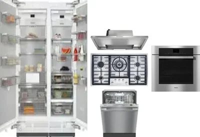 6 Piece Package Includes Refrigerator, Freezer, Cooktop, Wall Oven, Hood And Dishwasher