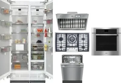 6 Piece Package Includes Refrigerator, Freezer, Cooktop, Wall Oven, Hood And Dishwasher