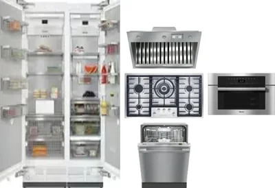 6 Piece Package Includes Refrigerator, Freezer, Cooktop, Wall Oven, Hood And Dishwasher