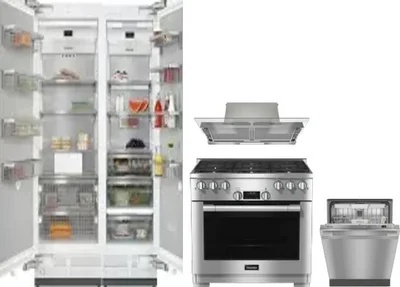 5 Piece Package Includes Refrigerator, Freezer, Range, Hood And Dishwasher