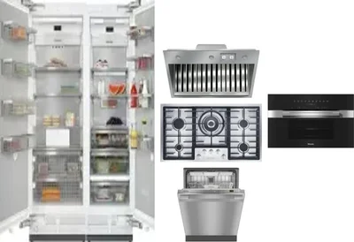 6 Piece Package Includes Refrigerator, Freezer, Cooktop, Wall Oven, Hood And Dishwasher