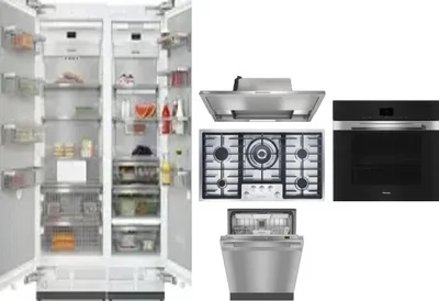 6 Piece Package Includes Refrigerator, Freezer, Cooktop, Wall Oven, Hood And Dishwasher