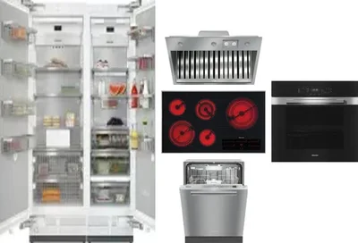 6 Piece Package Includes Refrigerator, Freezer, Cooktop, Wall Oven, Hood And Dishwasher