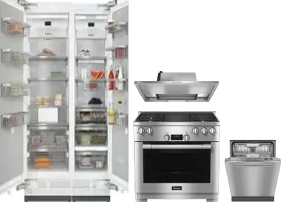 5 Piece Package Includes Refrigerator, Freezer, Range, Hood And Dishwasher