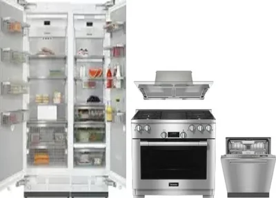 5 Piece Package Includes Refrigerator, Freezer, Range, Hood And Dishwasher