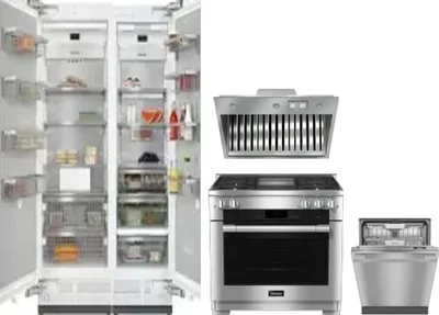 5 Piece Package Includes Refrigerator, Freezer, Range, Hood And Dishwasher