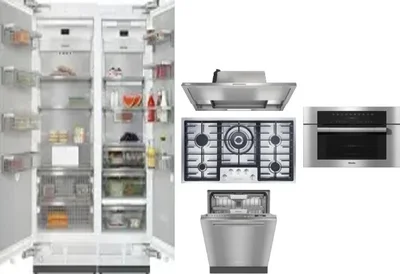 6 Piece Package Includes Refrigerator, Freezer, Cooktop, Wall Oven, Hood And Dishwasher