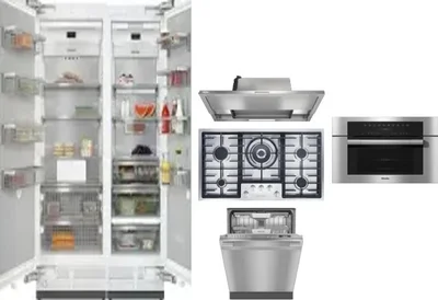 6 Piece Package Includes Refrigerator, Freezer, Cooktop, Wall Oven, Hood And Dishwasher