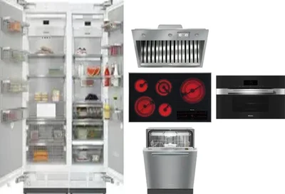 6 Piece Package Includes Refrigerator, Freezer, Cooktop, Wall Oven, Hood And Dishwasher