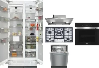 6 Piece Package Includes Refrigerator, Freezer, Cooktop, Wall Oven, Hood And Dishwasher