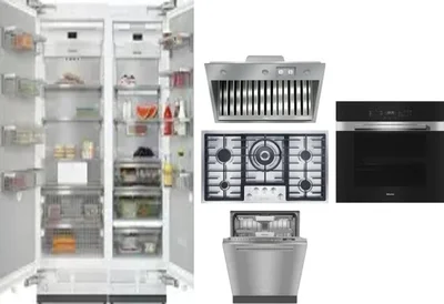 6 Piece Package Includes Refrigerator, Freezer, Cooktop, Wall Oven, Hood And Dishwasher
