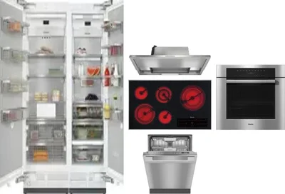 6 Piece Package Includes Refrigerator, Freezer, Cooktop, Wall Oven, Hood And Dishwasher