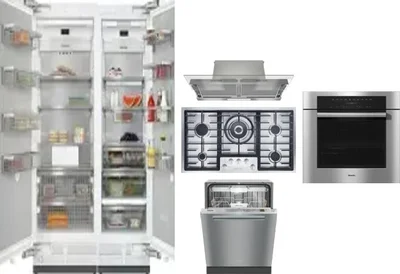 6 Piece Package Includes Refrigerator, Freezer, Cooktop, Wall Oven, Hood And Dishwasher