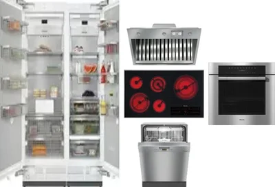 6 Piece Package Includes Refrigerator, Freezer, Cooktop, Wall Oven, Hood And Dishwasher
