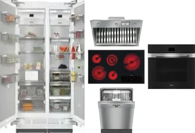 6 Piece Package Includes Refrigerator, Freezer, Cooktop, Wall Oven, Hood And Dishwasher
