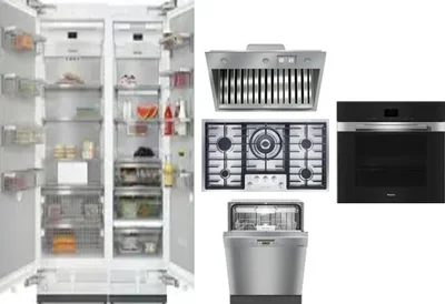 6 Piece Package Includes Refrigerator, Freezer, Cooktop, Wall Oven, Hood And Dishwasher