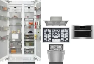 6 Piece Package Includes Refrigerator, Freezer, Cooktop, Wall Oven, Hood And Dishwasher
