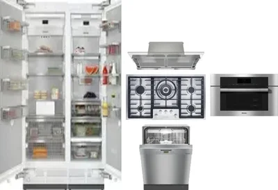 6 Piece Package Includes Refrigerator, Freezer, Cooktop, Wall Oven, Hood And Dishwasher