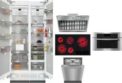 6 Piece Package Includes Refrigerator, Freezer, Cooktop, Wall Oven, Hood And Dishwasher
