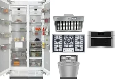 6 Piece Package Includes Refrigerator, Freezer, Cooktop, Wall Oven, Hood And Dishwasher