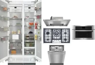6 Piece Package Includes Refrigerator, Freezer, Cooktop, Wall Oven, Hood And Dishwasher