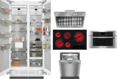 6 Piece Package Includes Refrigerator, Freezer, Cooktop, Wall Oven, Hood And Dishwasher