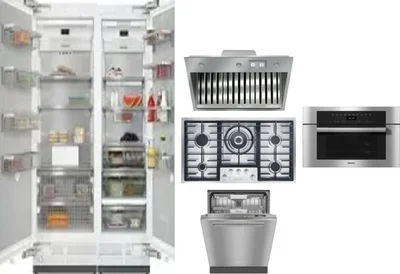 6 Piece Package Includes Refrigerator, Freezer, Cooktop, Wall Oven, Hood And Dishwasher