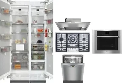 6 Piece Package Includes Refrigerator, Freezer, Cooktop, Wall Oven, Hood And Dishwasher
