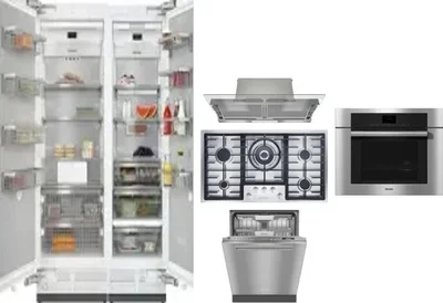 6 Piece Package Includes Refrigerator, Freezer, Cooktop, Wall Oven, Hood And Dishwasher