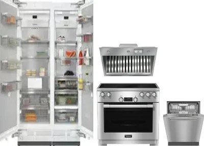 5 Piece Package Includes Refrigerator, Freezer, Range, Hood And Dishwasher