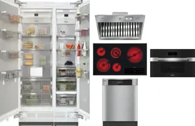 6 Piece Package Includes Refrigerator, Freezer, Cooktop, Wall Oven, Hood And Dishwasher