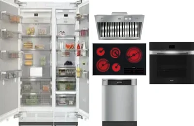 6 Piece Package Includes Refrigerator, Freezer, Cooktop, Wall Oven, Hood And Dishwasher