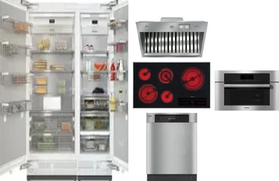 6 Piece Package Includes Refrigerator, Freezer, Cooktop, Wall Oven, Hood And Dishwasher