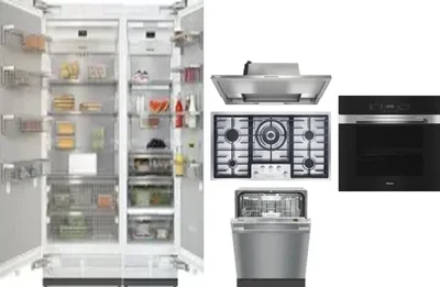 6 Piece Package Includes Refrigerator, Freezer, Cooktop, Wall Oven, Hood And Dishwasher
