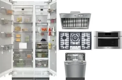6 Piece Package Includes Refrigerator, Freezer, Cooktop, Wall Oven, Hood And Dishwasher
