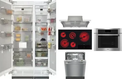 6 Piece Package Includes Refrigerator, Freezer, Cooktop, Wall Oven, Hood And Dishwasher