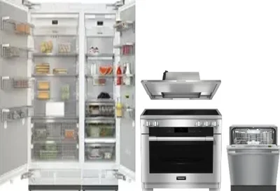 5 Piece Package Includes Refrigerator, Freezer, Range, Hood And Dishwasher