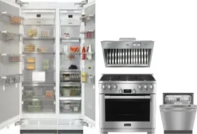 5 Piece Package Includes Refrigerator, Freezer, Range, Hood And Dishwasher