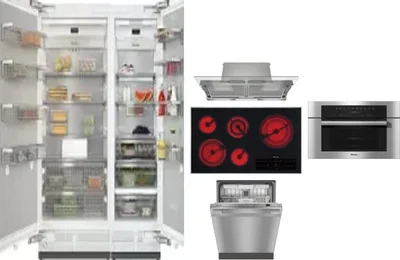 6 Piece Package Includes Refrigerator, Freezer, Cooktop, Wall Oven, Hood And Dishwasher