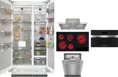 6 Piece Package Includes Refrigerator, Freezer, Cooktop, Wall Oven, Hood And Dishwasher