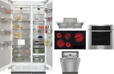 6 Piece Package Includes Refrigerator, Freezer, Cooktop, Wall Oven, Hood And Dishwasher