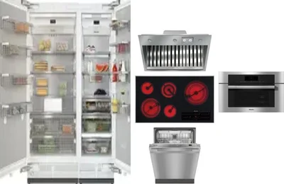 6 Piece Package Includes Refrigerator, Freezer, Cooktop, Wall Oven, Hood And Dishwasher
