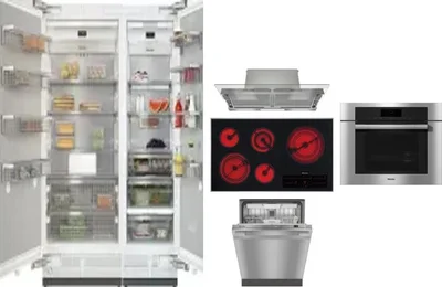 6 Piece Package Includes Refrigerator, Freezer, Cooktop, Wall Oven, Hood And Dishwasher