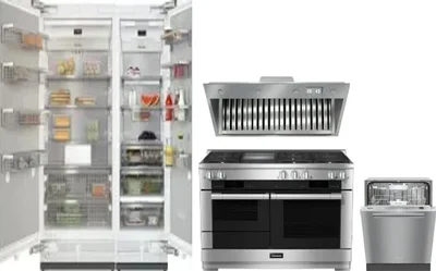 5 Piece Package Includes Refrigerator, Freezer, Range, Hood And Dishwasher