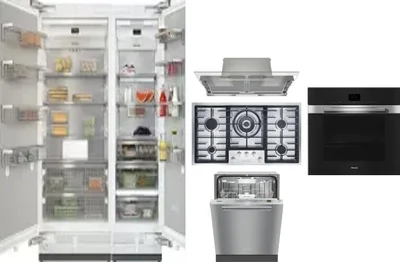 6 Piece Package Includes Refrigerator, Freezer, Cooktop, Wall Oven, Hood And Dishwasher