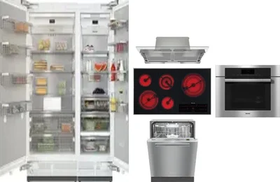 6 Piece Package Includes Refrigerator, Freezer, Cooktop, Wall Oven, Hood And Dishwasher