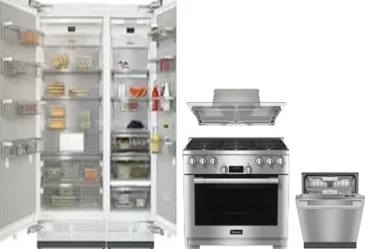 5 Piece Package Includes Refrigerator, Freezer, Range, Hood And Dishwasher