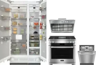 5 Piece Package Includes Refrigerator, Freezer, Range, Hood And Dishwasher